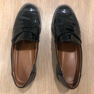 Franco Sarto Black Patent Leather Loafers